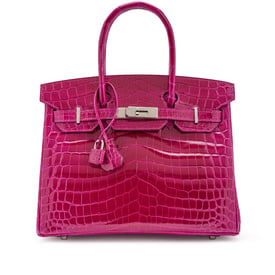 Hermes Rose Pourpre Shiny Niloticus Crocodile Birkin 30 Palladium Hardware, 2020