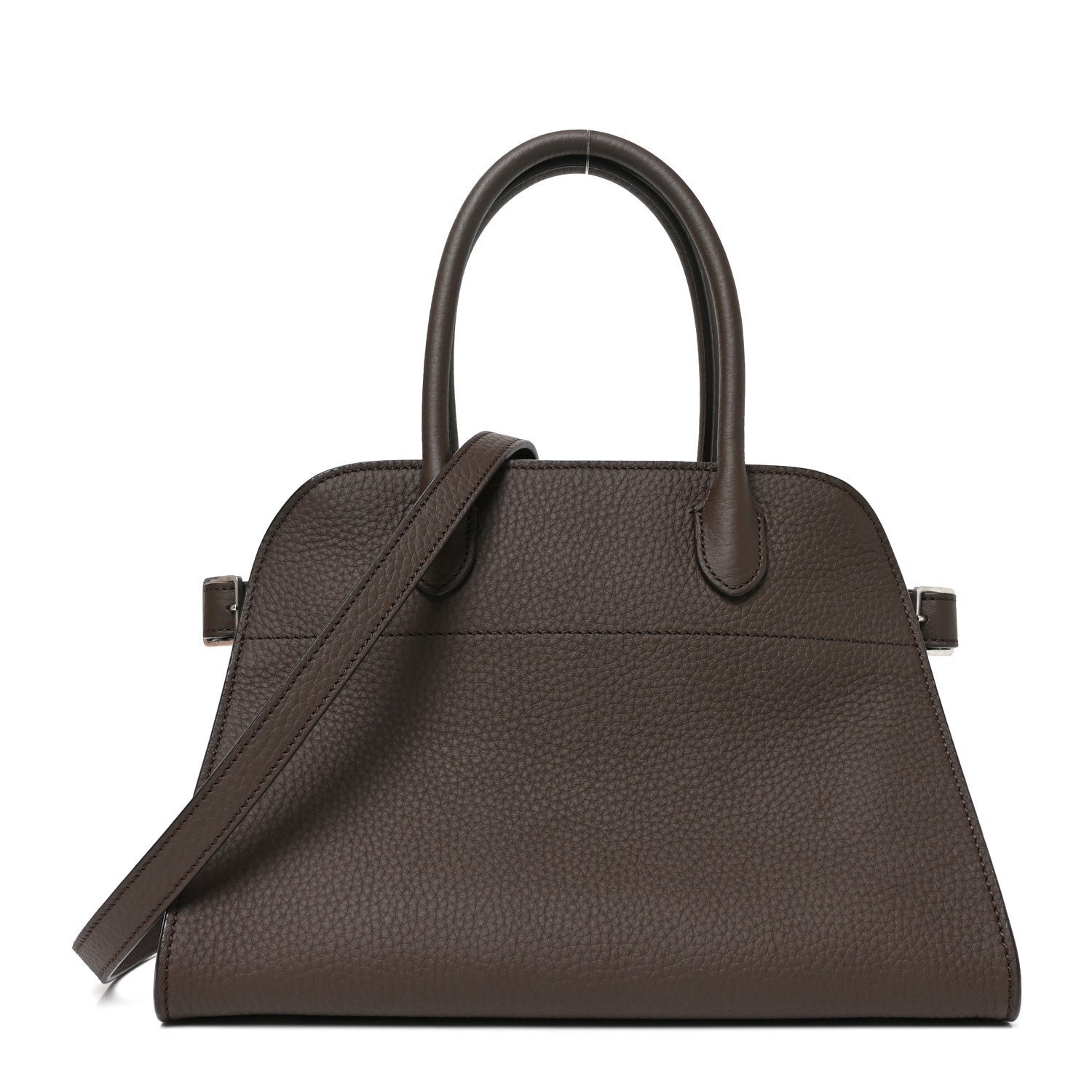 The Row Grained Calfskin Soft Margaux 10 Bag Deep Brown