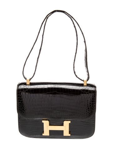 Hermes Shiny Porosus Crocodile Constance 23