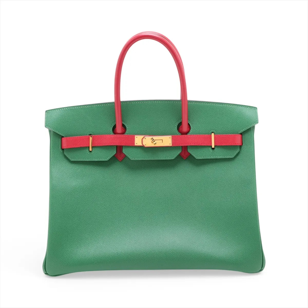 Hermès Birkin 35 Le Tournay Cushbell Veil x Rouge Vif Gold Metal Fittings