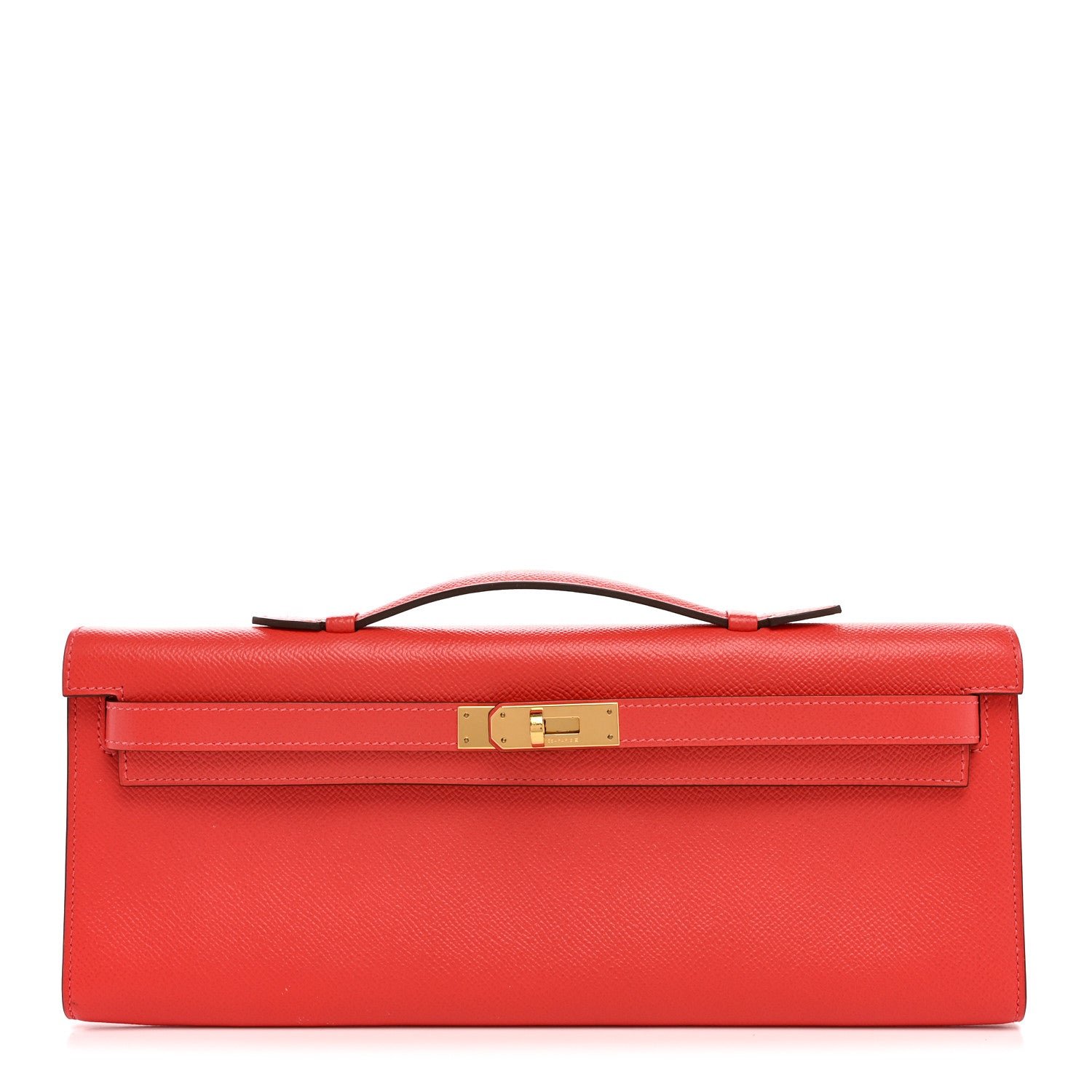 Hermes Epsom Kelly Cut Clutch Pochette Rose Jaipur
