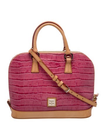 Embossed Leather Top Handle Bag