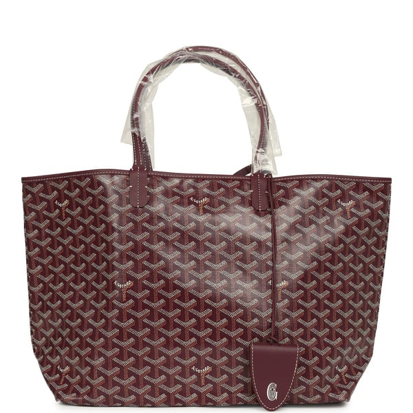 Goyard Goyardine Canvas Burgundy Saint Louis PM Tote Palladium Hardware