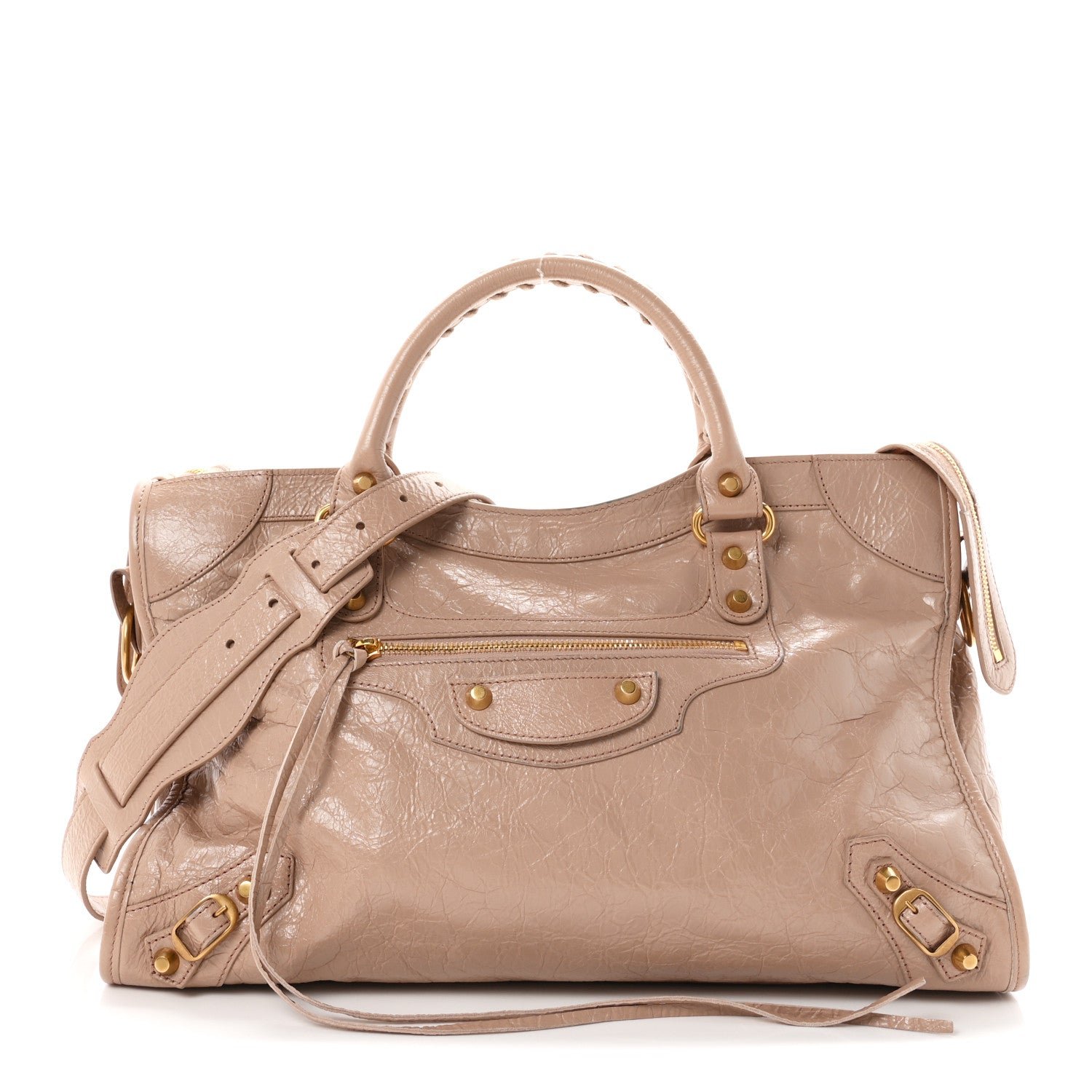 Balenciaga Agneau Arena Gold Hardware Medium Le City Blush