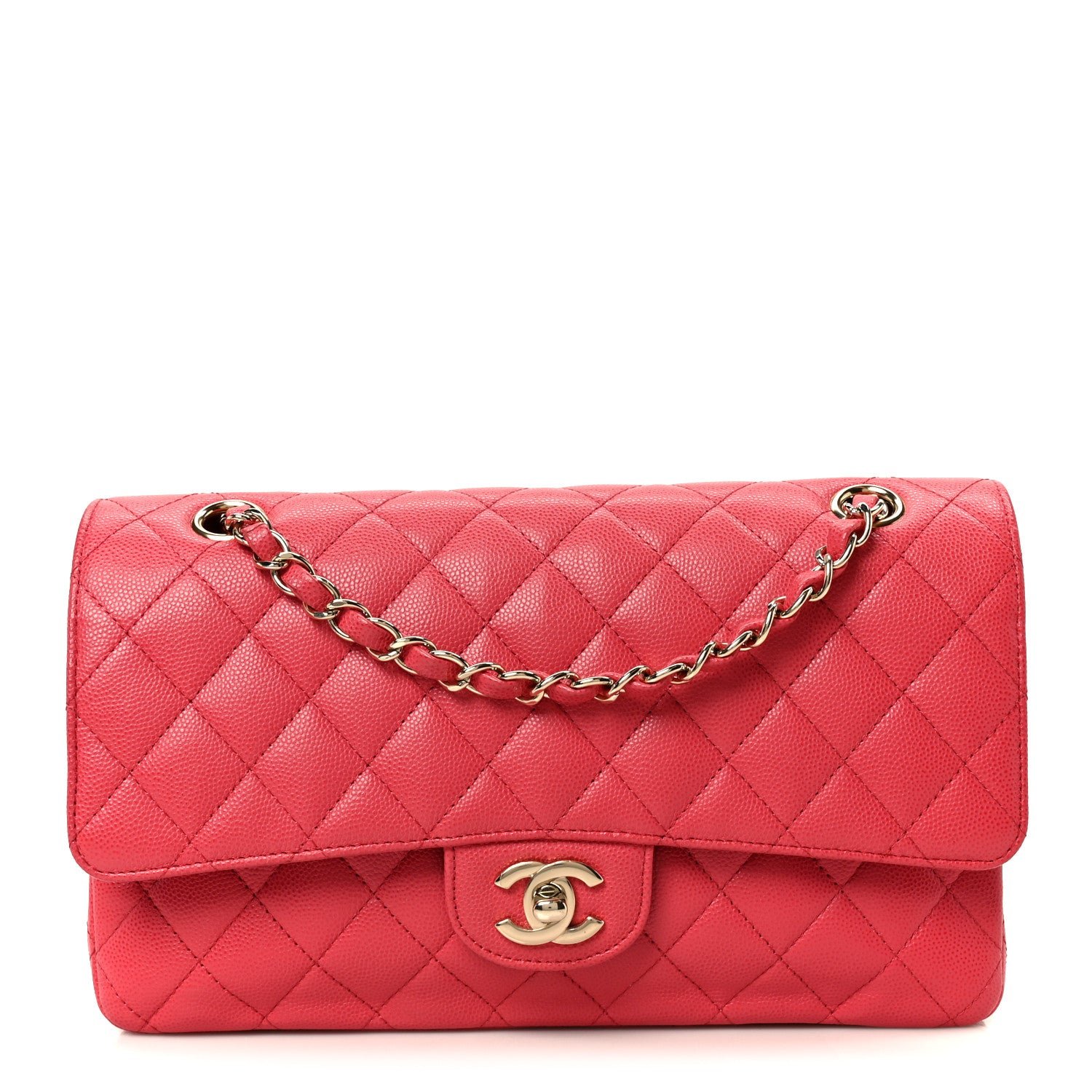Chanel Caviar Quilted Medium Double Flap Dark Pink