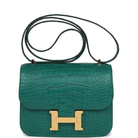Hermes Hermes Constance 18 Malachite Matte Alligator Gold Hardware