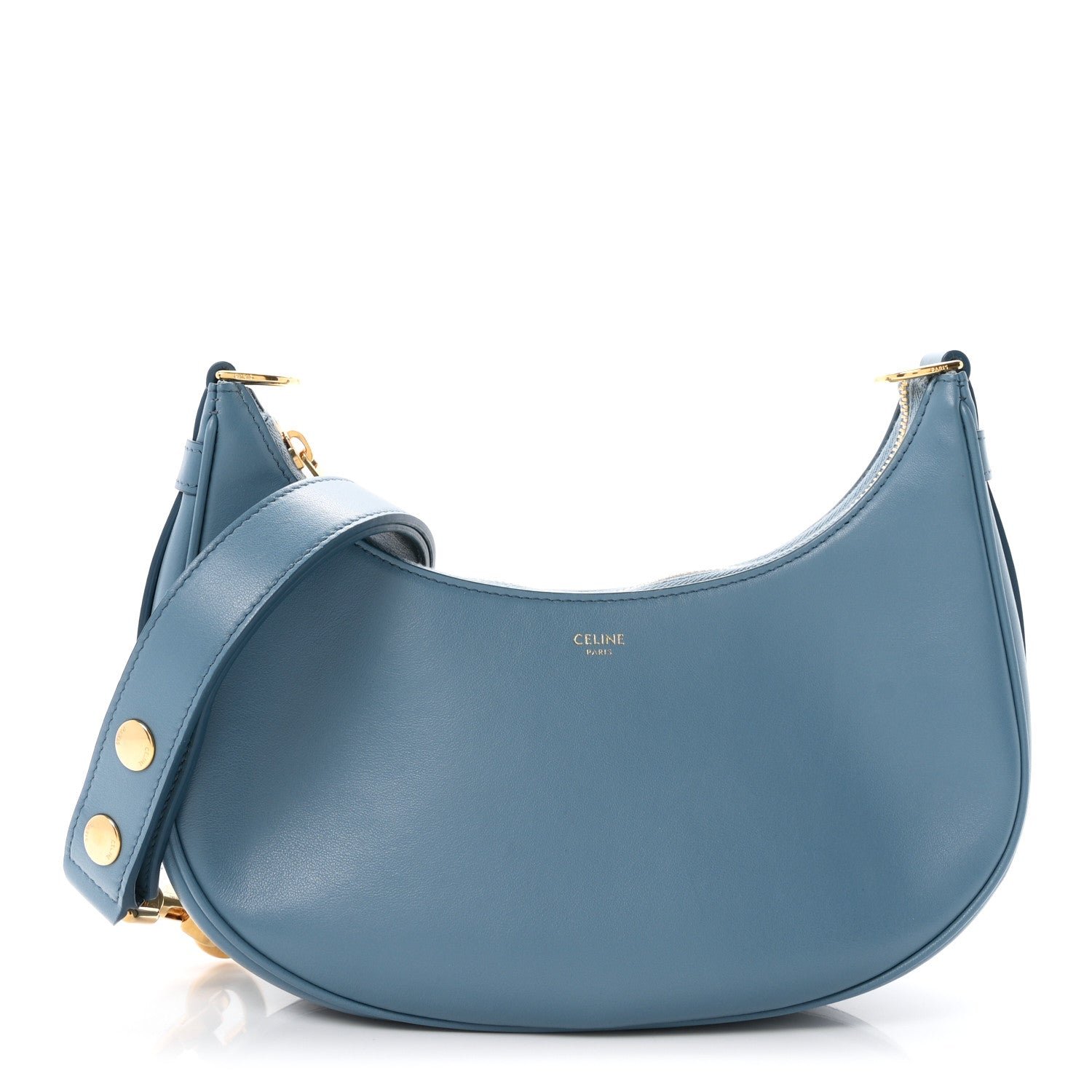 Celine Smooth Calfskin Medium Strap Ava Shoulder Bag Denim