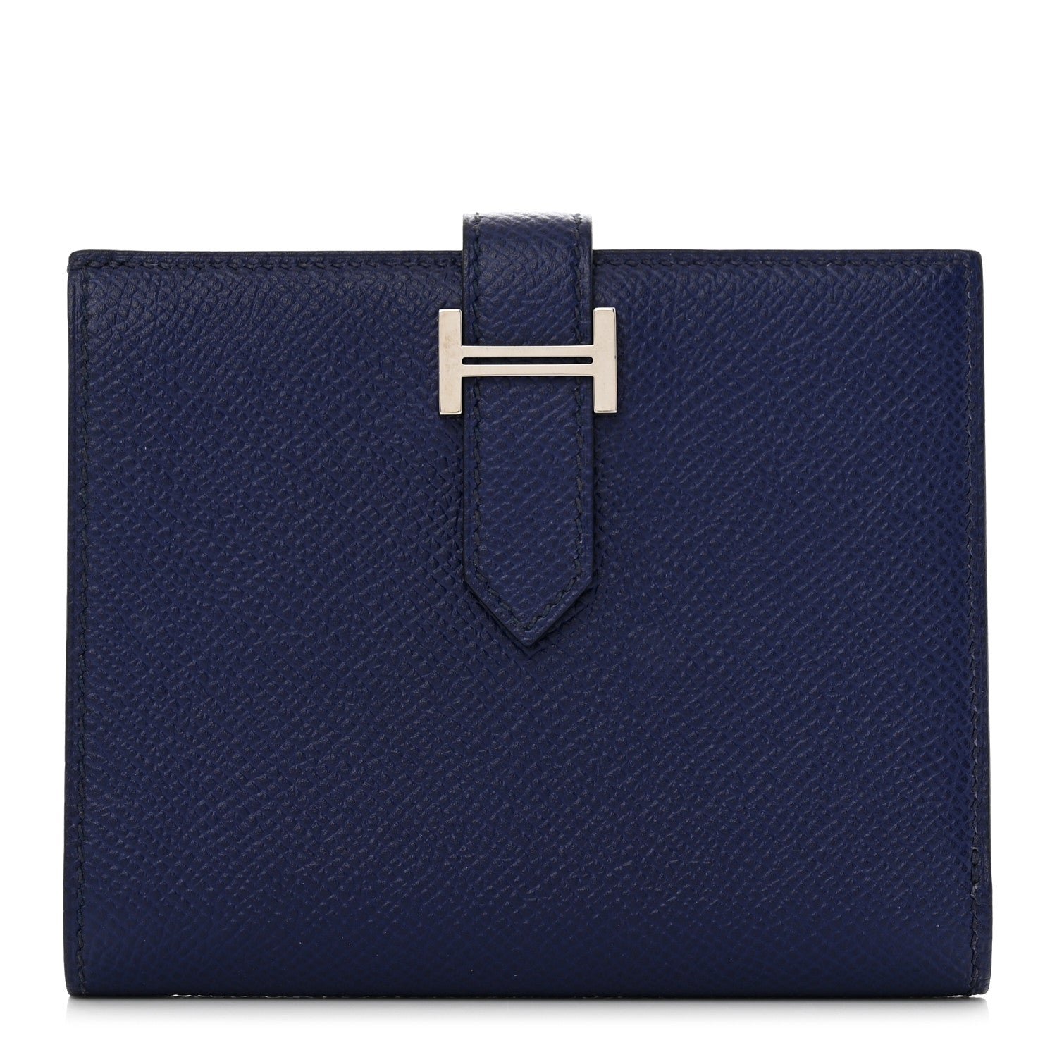 Hermes Epsom Verso Bearn Compact Wallet Bleu Encre Zellige