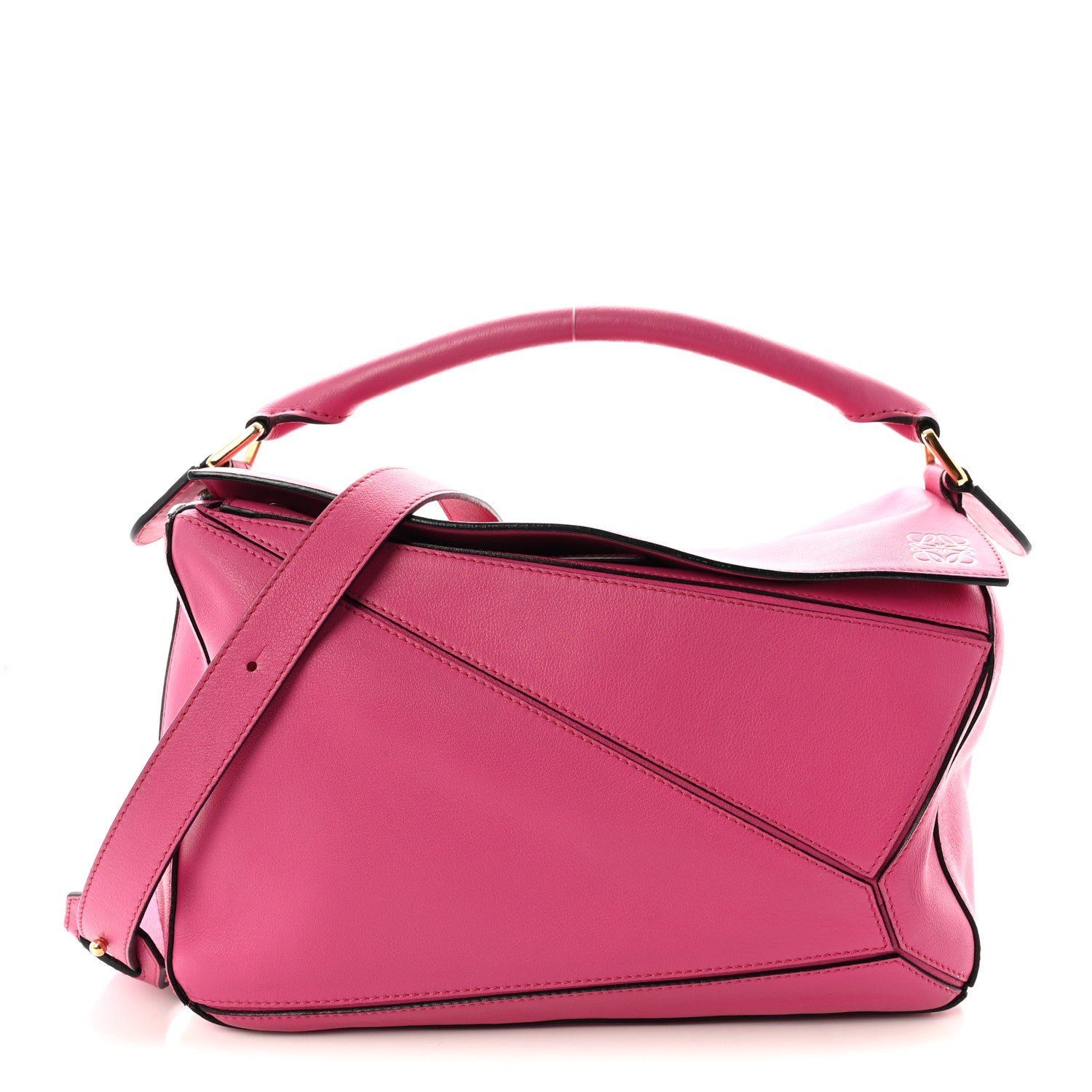 Loewe Calfskin Medium Puzzle Bag Fuchsia