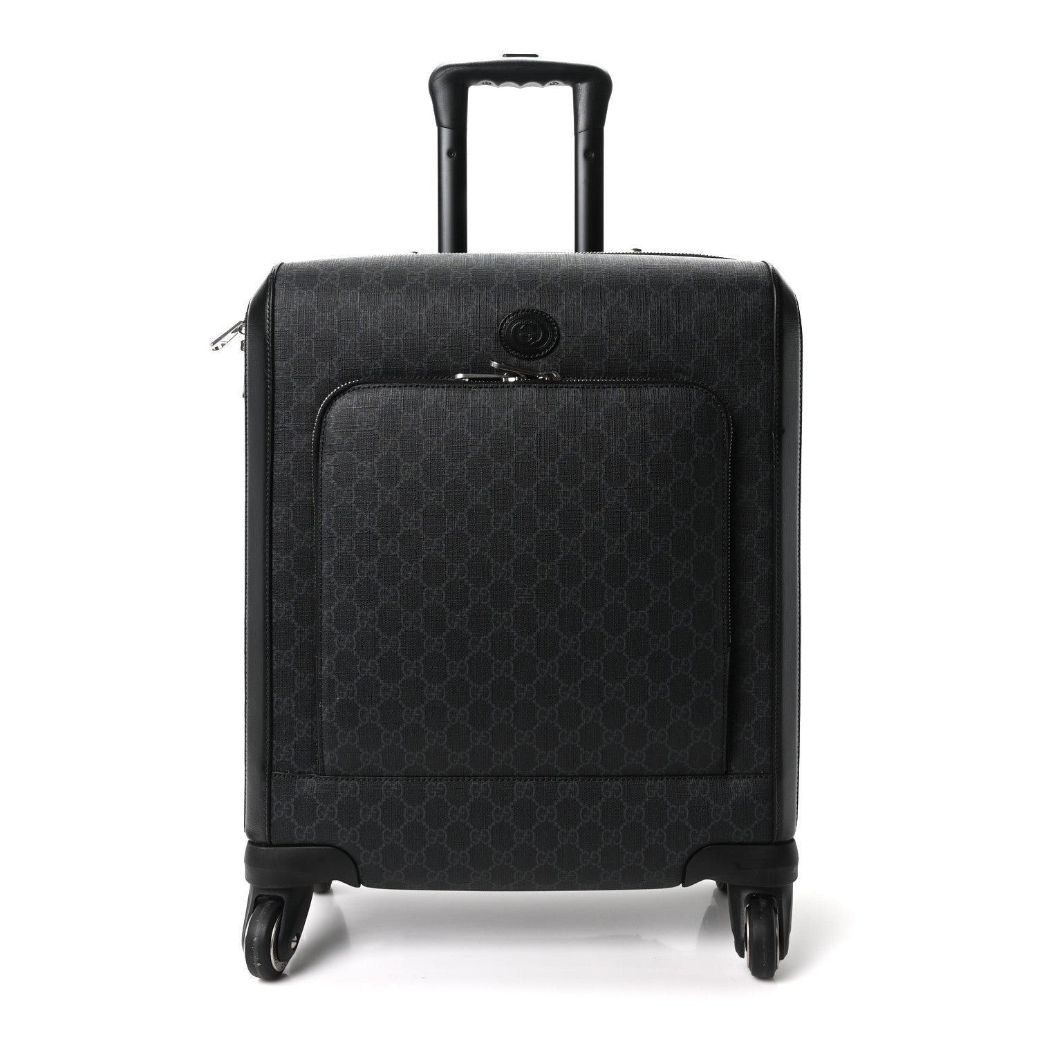 Gucci GG Supreme Monogram Four Wheel Suitcase Black Grey