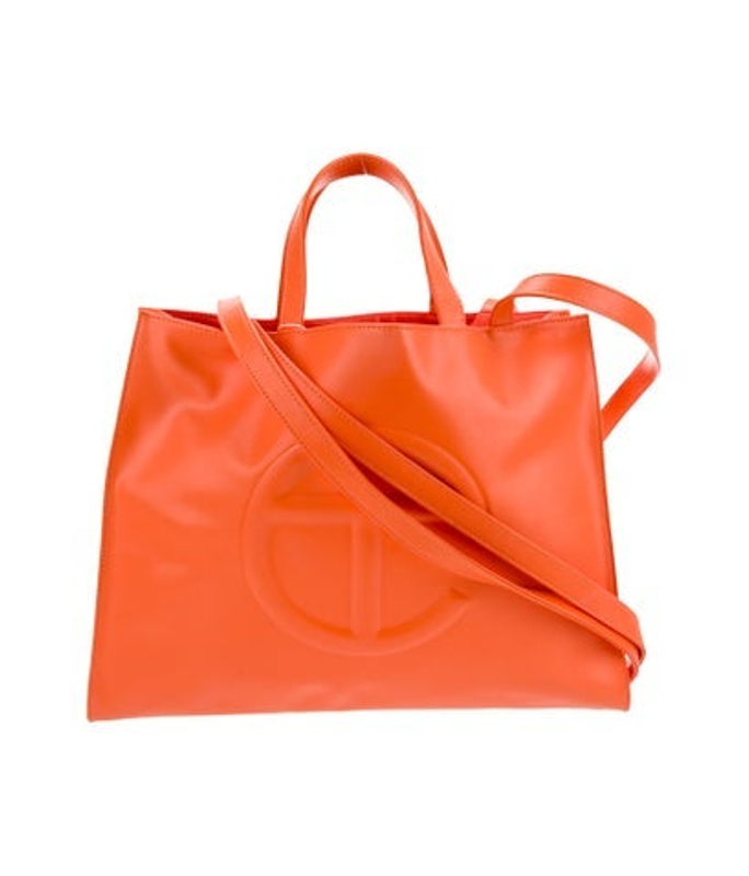 Telfar Vegan Leather Medium Orange Shopping Bag Medium