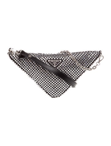 Satin Satin Crystal Triangle Pouch