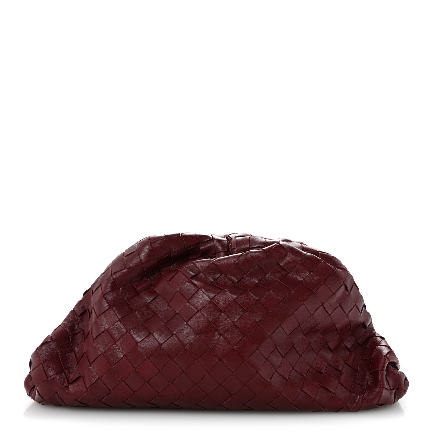 Bottega Veneta Nappa Maxi Intrecciato The Pouch Oversized Clutch Bordeaux