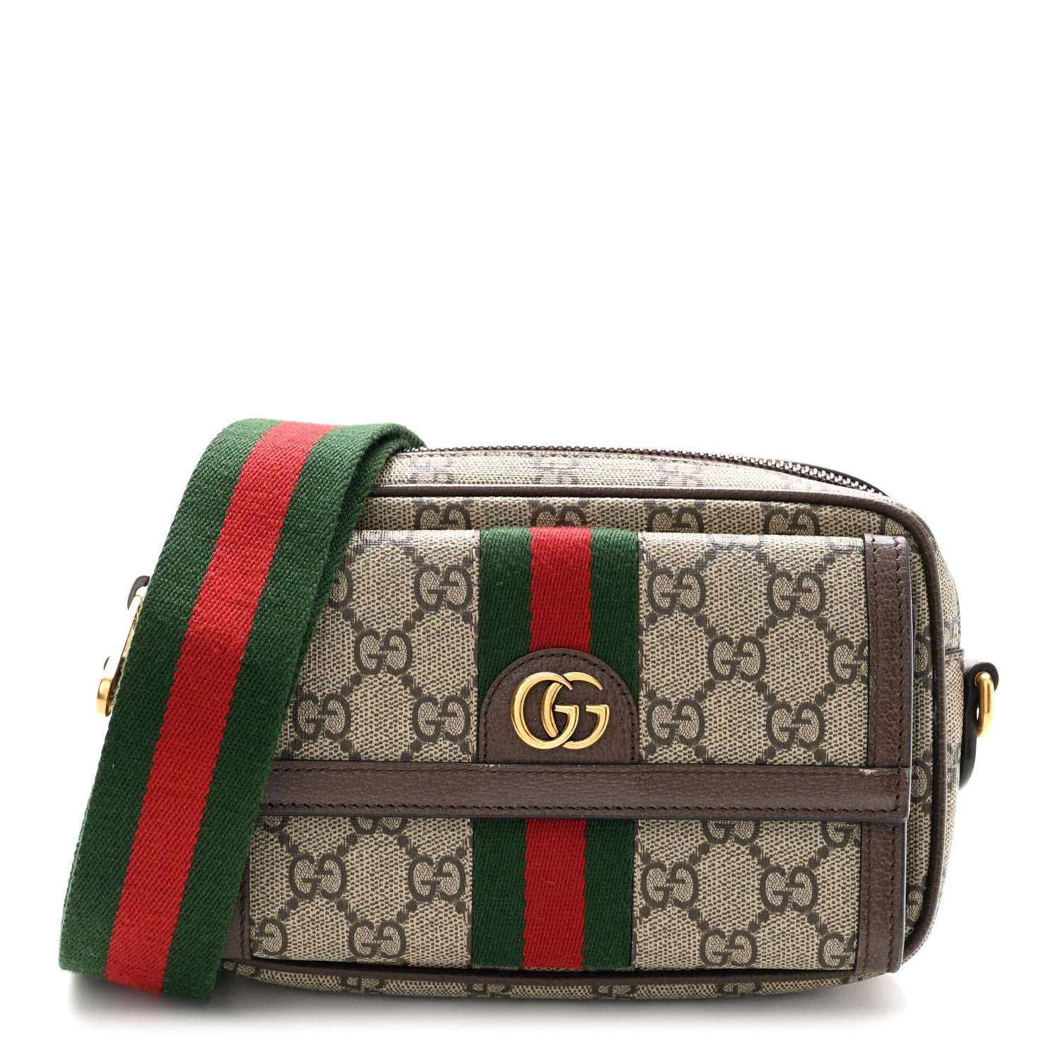 Gucci GG Supreme Monogram Web Mini Ophidia Bag Beige Ebony