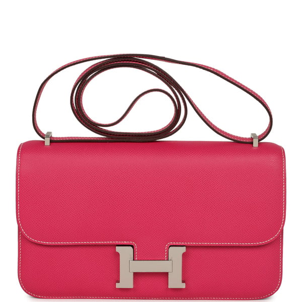 Pre-owned Hermes Constance Elan Rose Tyrien Epsom Palldium Hardware