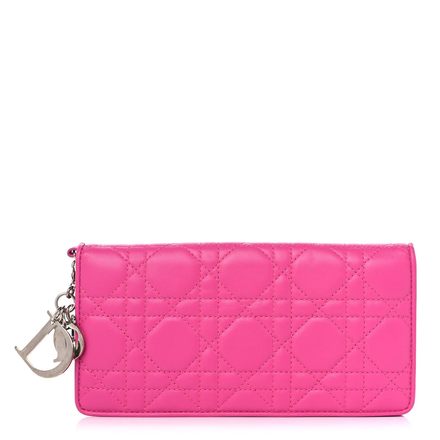 Dior Lambskin Cannage Lady Dior Wallet Organizer Rose Sorbet