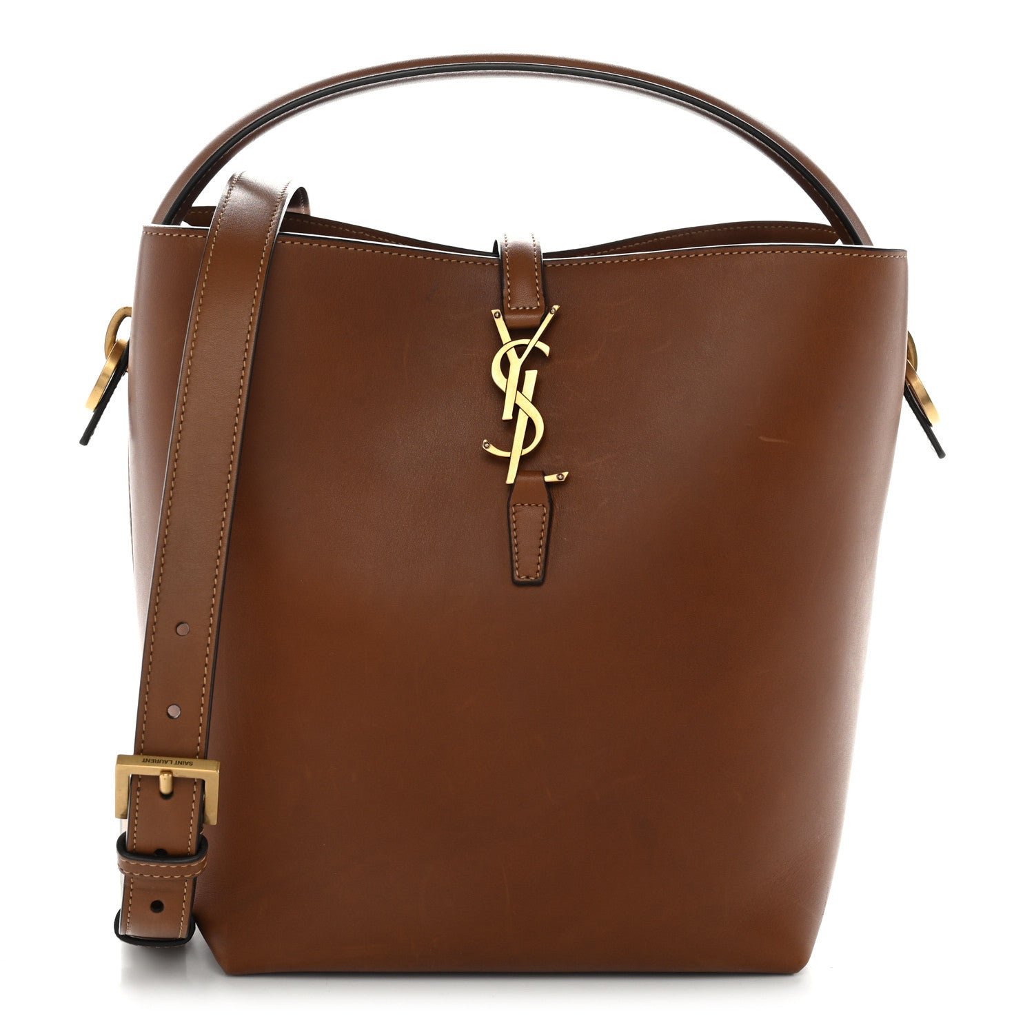 Saint Laurent Vegetable Le 37 Bucket Bag Brick