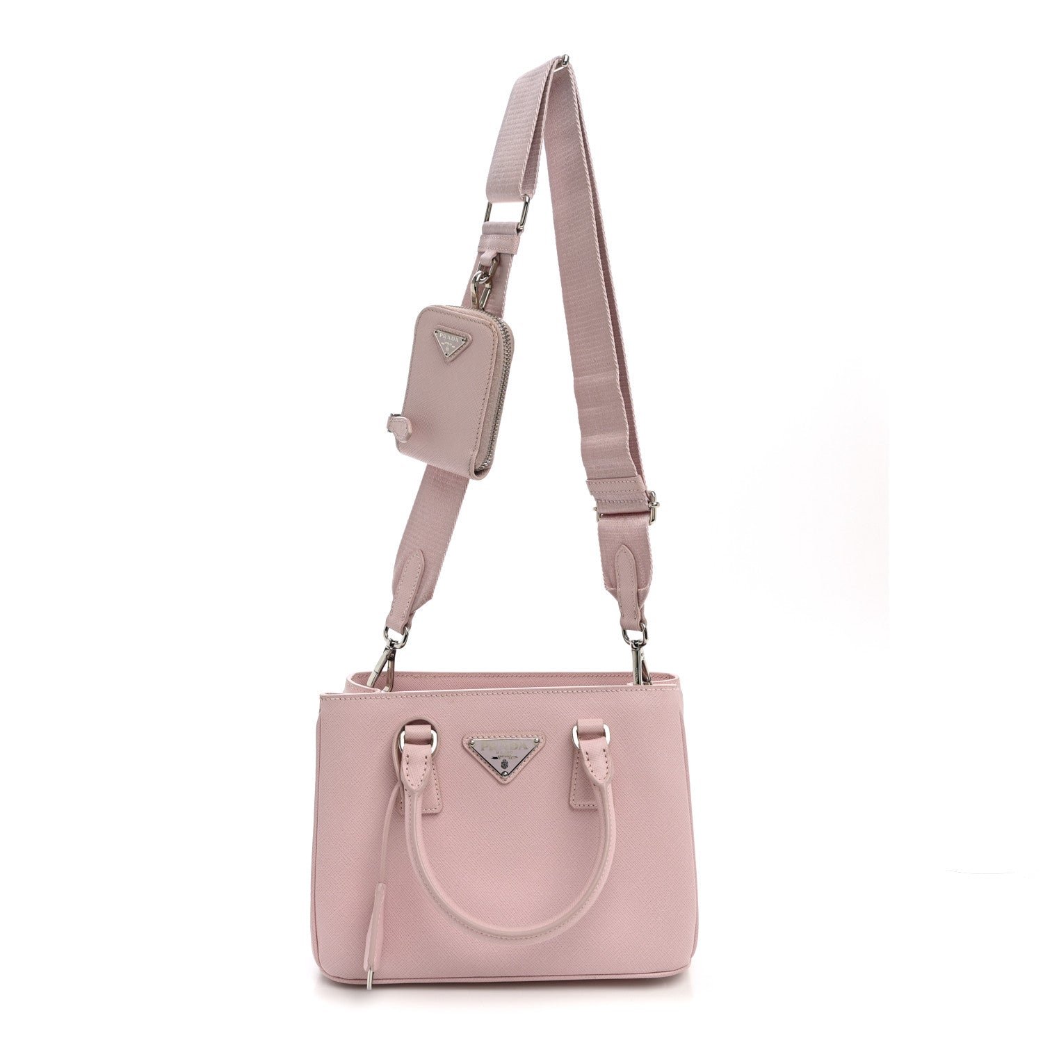 Prada Saffiano Lux Micro Galleria Shoulder Bag Alabastro