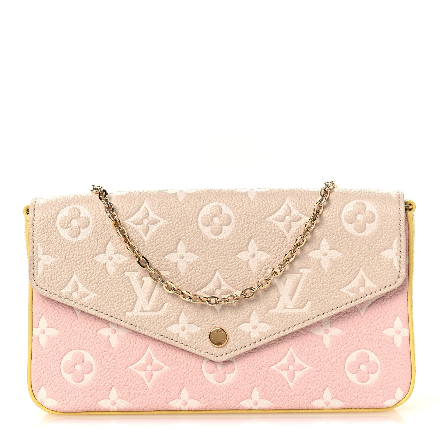 Louis Vuitton Empreinte Spring in the City Felicie Pochette Chain Wallet Pink Beige Yellow