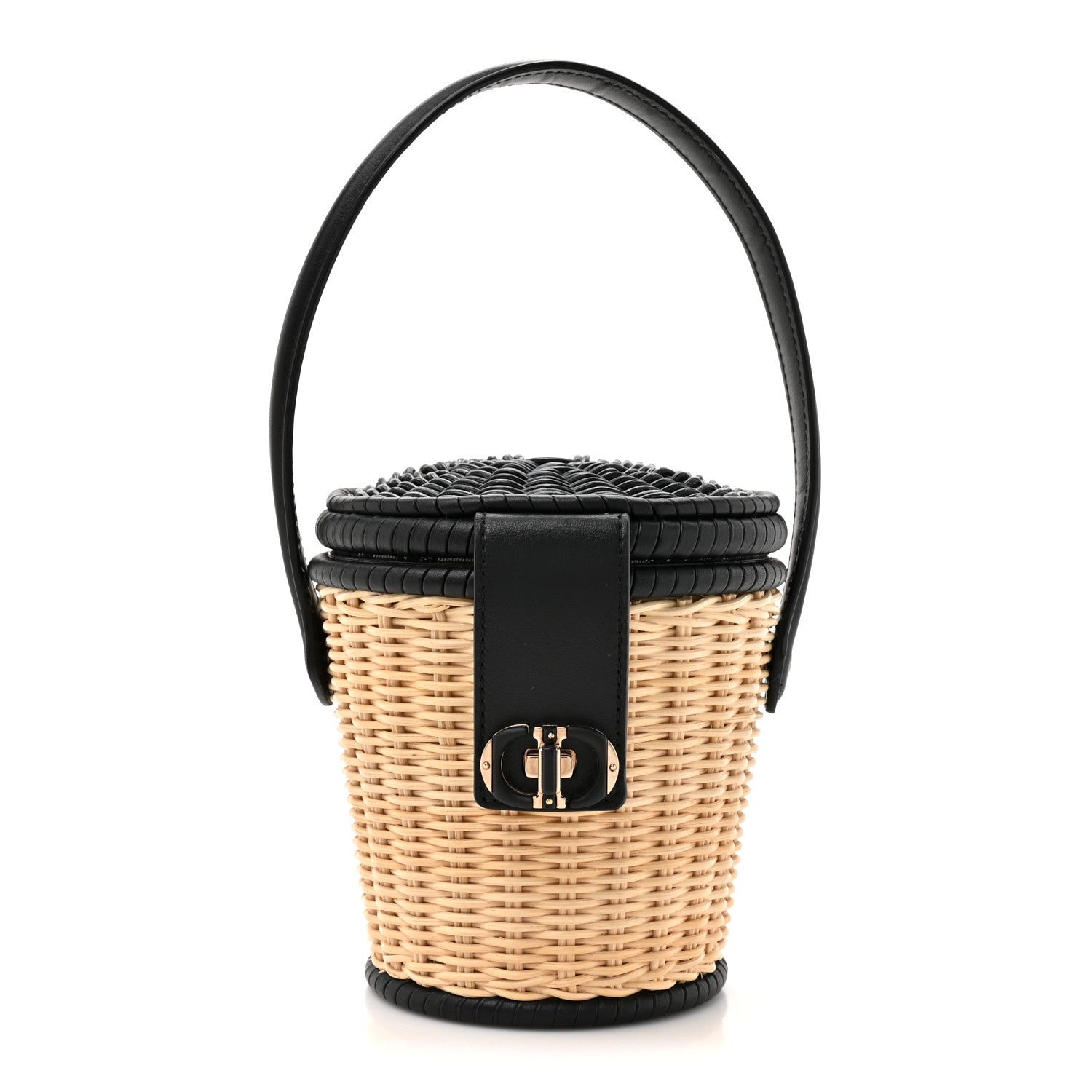 Christian Dior Wicker CD Bucket Bag Black