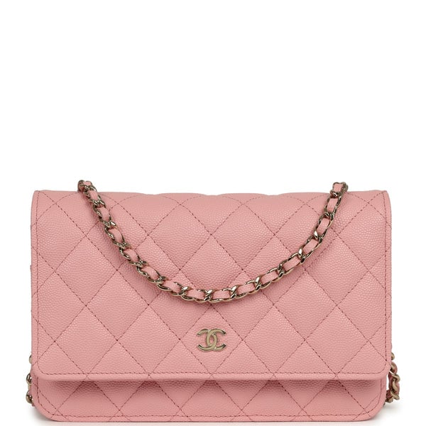 Chanel Classic Wallet On Chain WOC Pink Caviar Light Gold Hardware