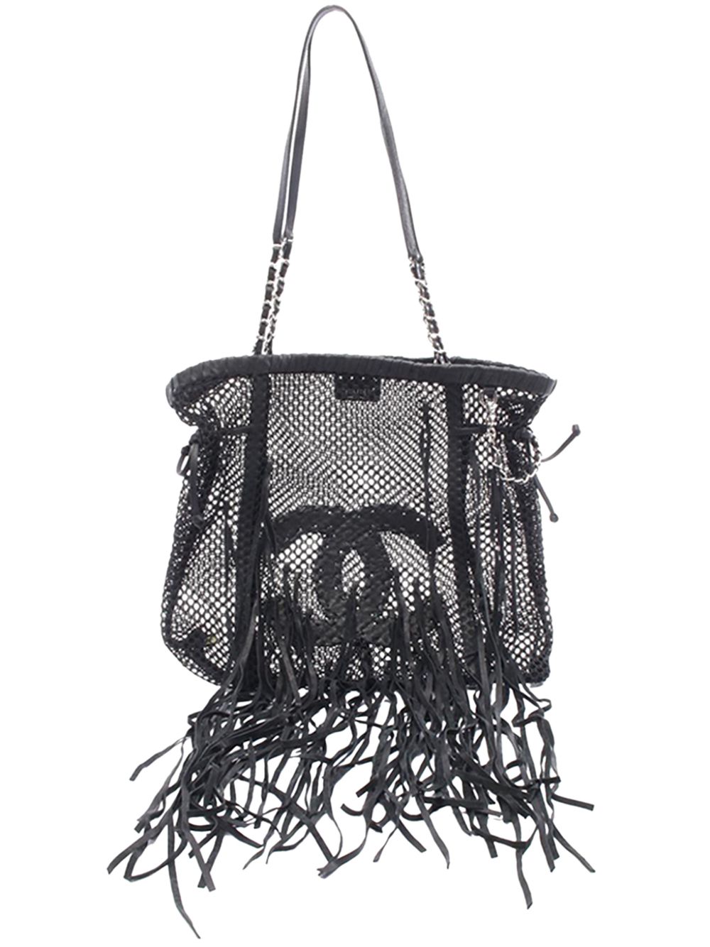 2009-2010 Large CC Mesh Fringe Tote shoulder bag