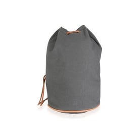 Hermes Hermès Gray Canvas Polochon Mimile Drawstring Bucket Bag Backpack PHW