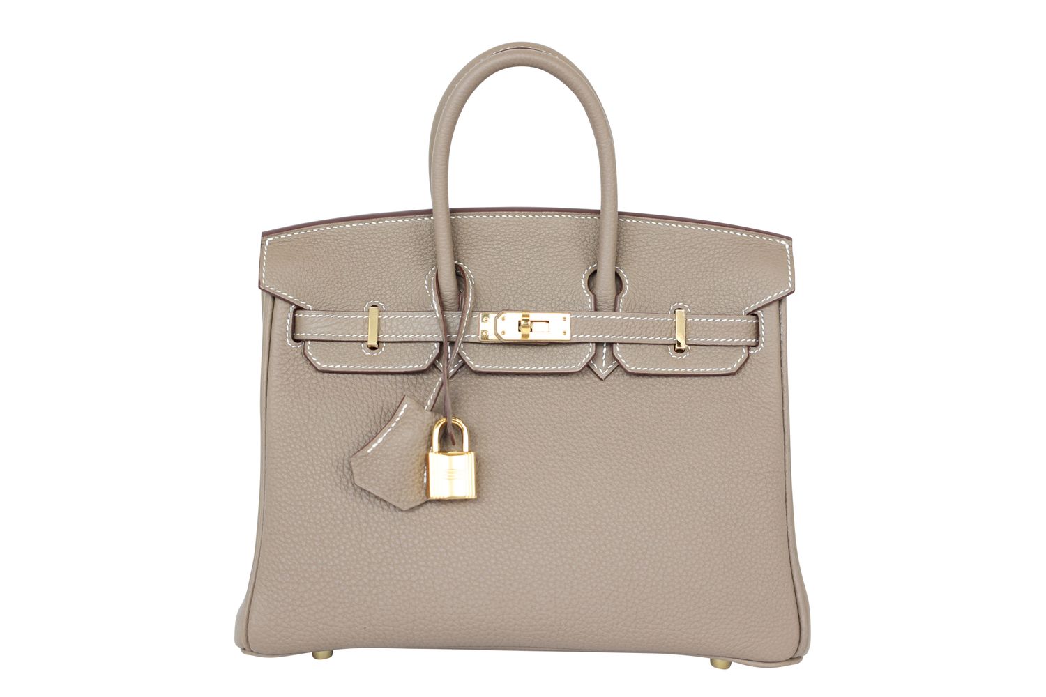 Hermes Hermes Birkin 25 Handbag, Beige Etoupe Togo Leather and Gold Hardware, W 2024 Stamp, Preowned in Dustbag WA001
