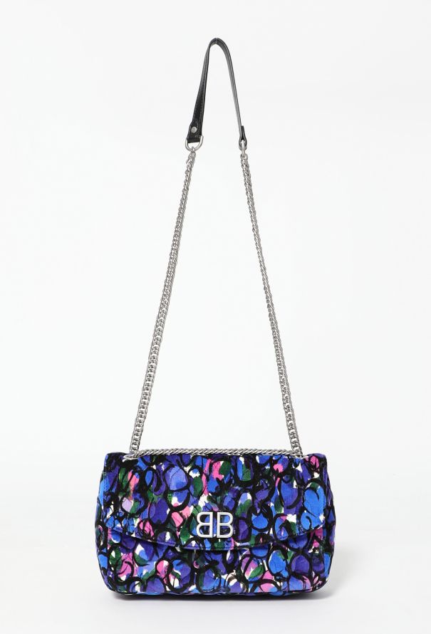 Balenciaga Velvet Floral BB Shoulder Bag