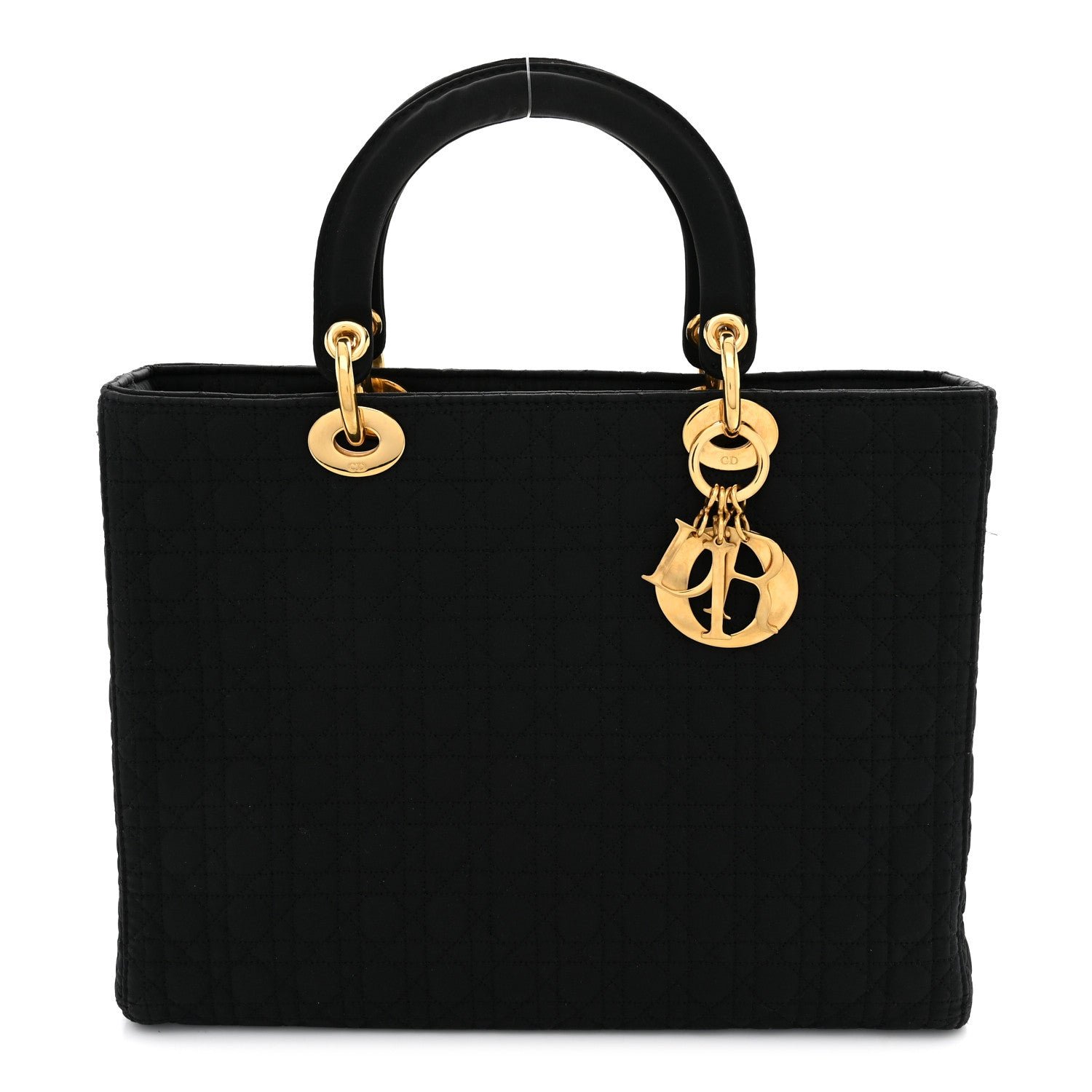 Christian Dior Nylon Cannage Large Lady Dior Black