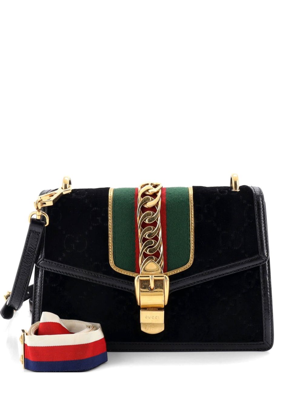 Sylvie Shoulder Bag GG Velvet Small crossbody bag