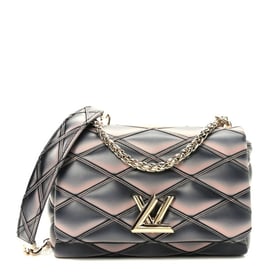 Louis Vuitton Lambskin Malletage Top Handle GO-14 MM Black Pink