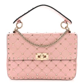 Valentino Garavani Nappa Medium Rockstud Spike Shoulder Bag Water Rose