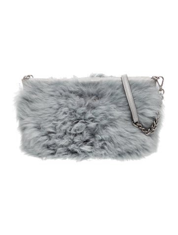 Miu Miu Lamb Fur Grey Fur Shoulder