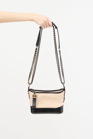 2018 Black & Beige Leather Small Gabrielle Bag