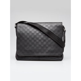Louis Vuitton Black Damier Infini Leather District MM Bag