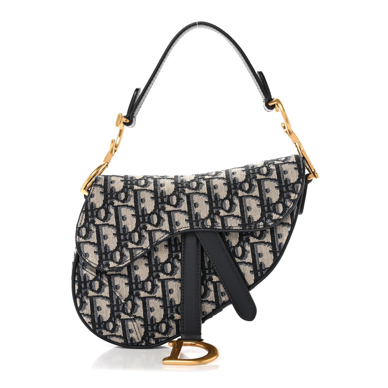 Christian Dior Oblique Mini Saddle Bag Blue