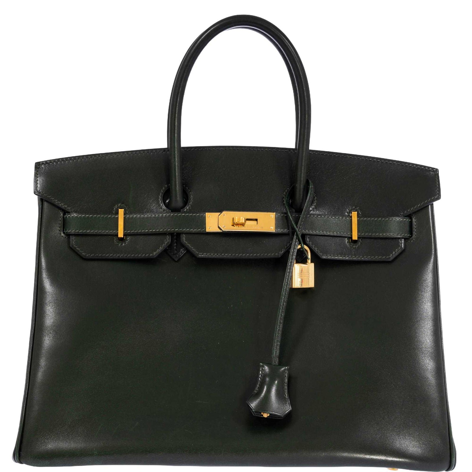 Hermes Hermès Birkin 35 Vert Anglais Box Calf Gold Hardware