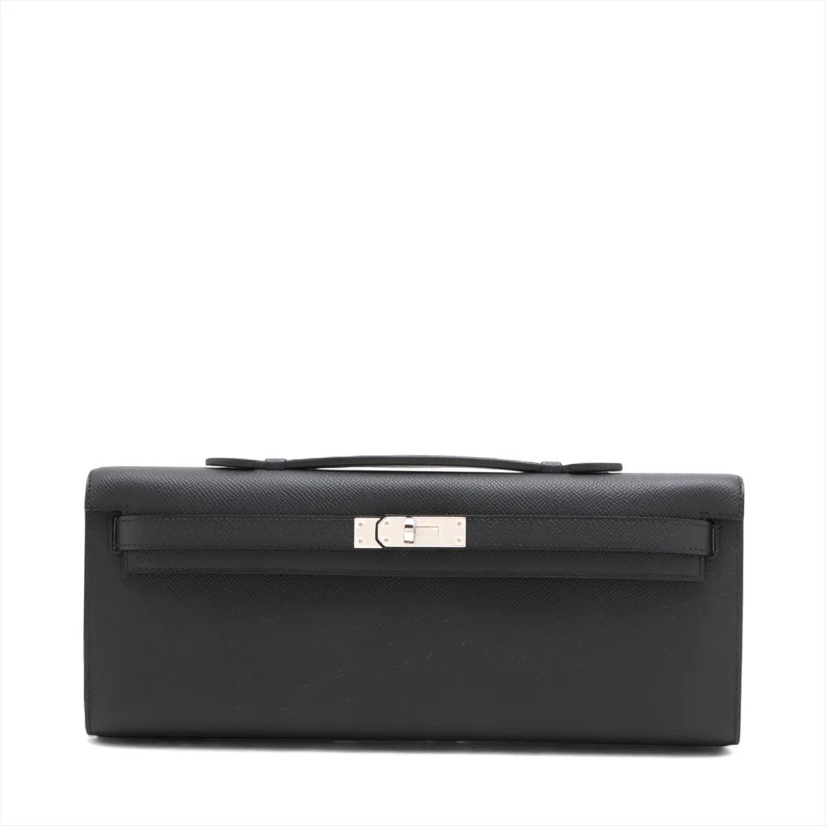 Hermès Kelly Cut Veau Epsom Black Silver Metal Fittings