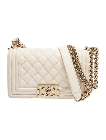 Quilted Caviar Small Boy Bag