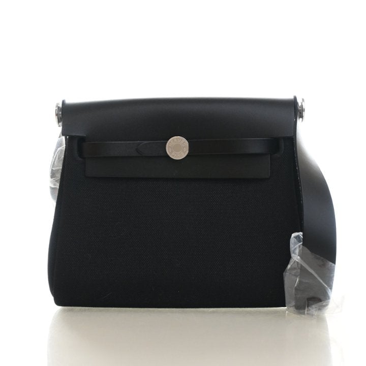 Hermes Noir Toile Mini Herbag Zip 20