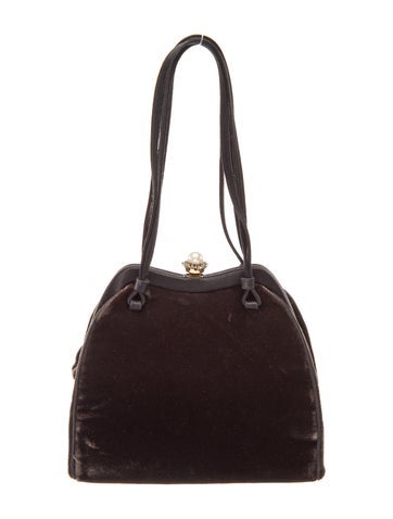 Velvet Top Handle Bag