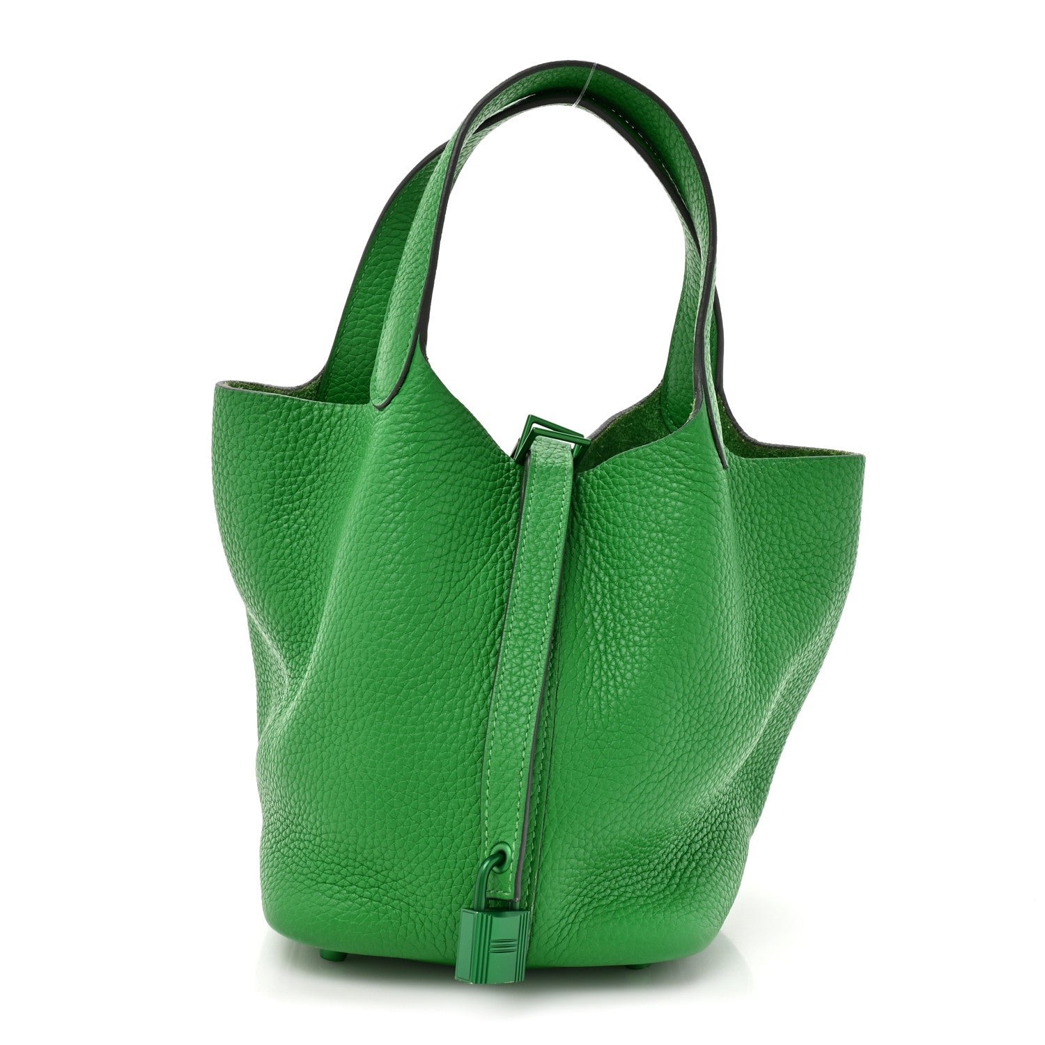 Hermes Hermes Taurillon Clemence Monochrome Picotin Lock 18 PM Bambou