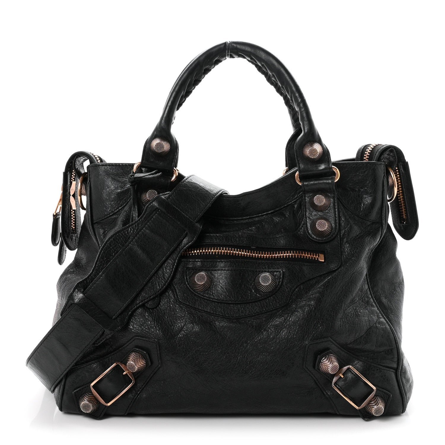 Balenciaga Agneau Giant 21 Rose Gold Hardware Velo Black