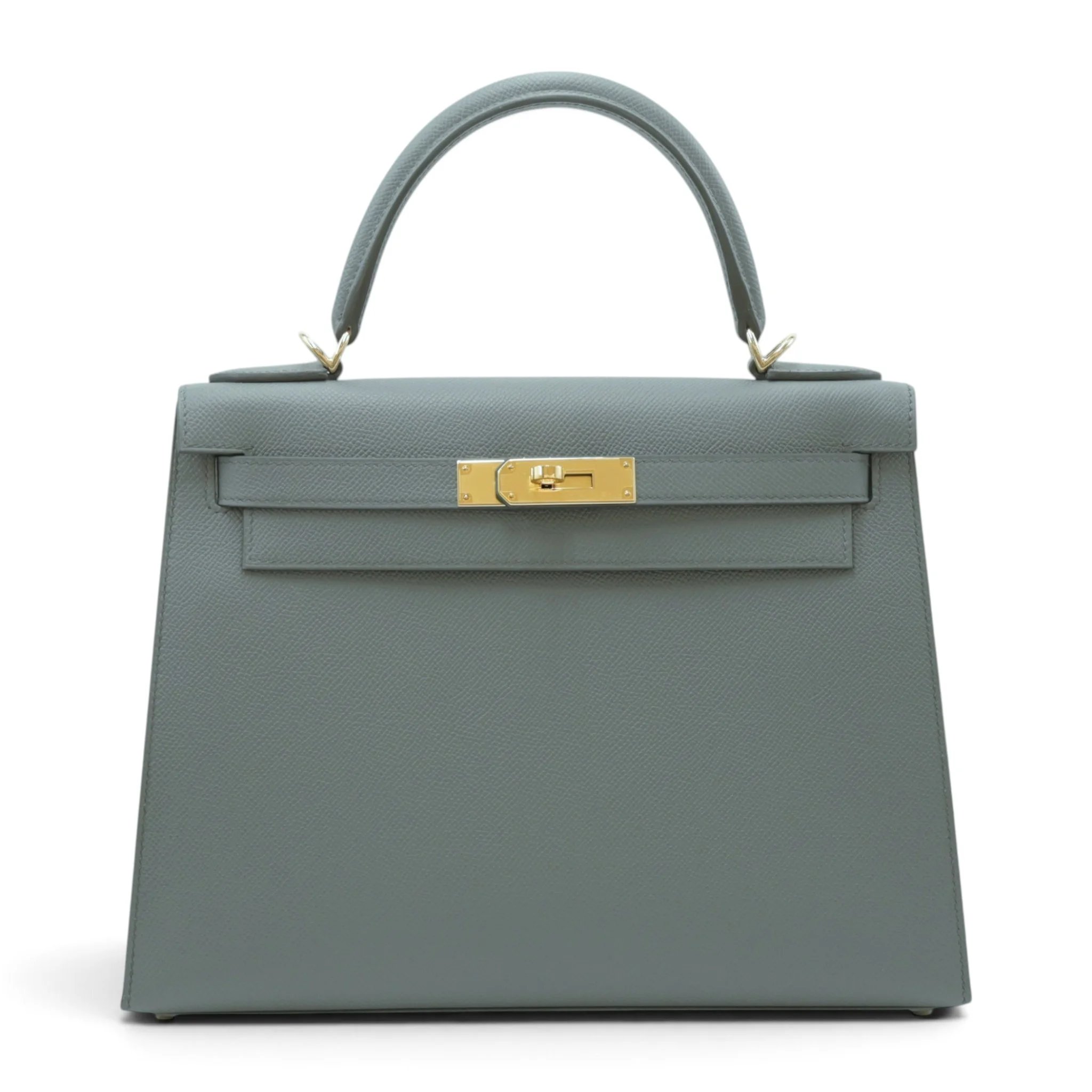 Brand New ( Rank N ) HERMÈS Kelly 28 Sellier Vert Amande (63) Epsom Gold hardware G (2026)