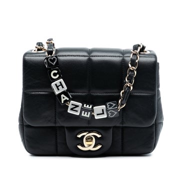 Chanel Mini Quilted Lambskin Resin Crystal Square Monacoco Flap