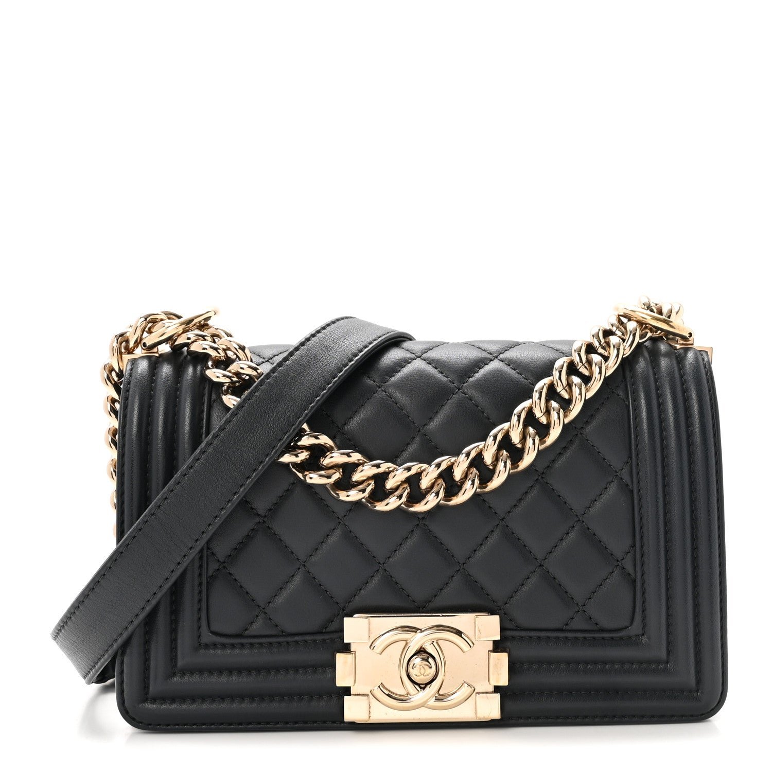 Chanel Calfskin Quilted Small Boy Flap Dark Grey