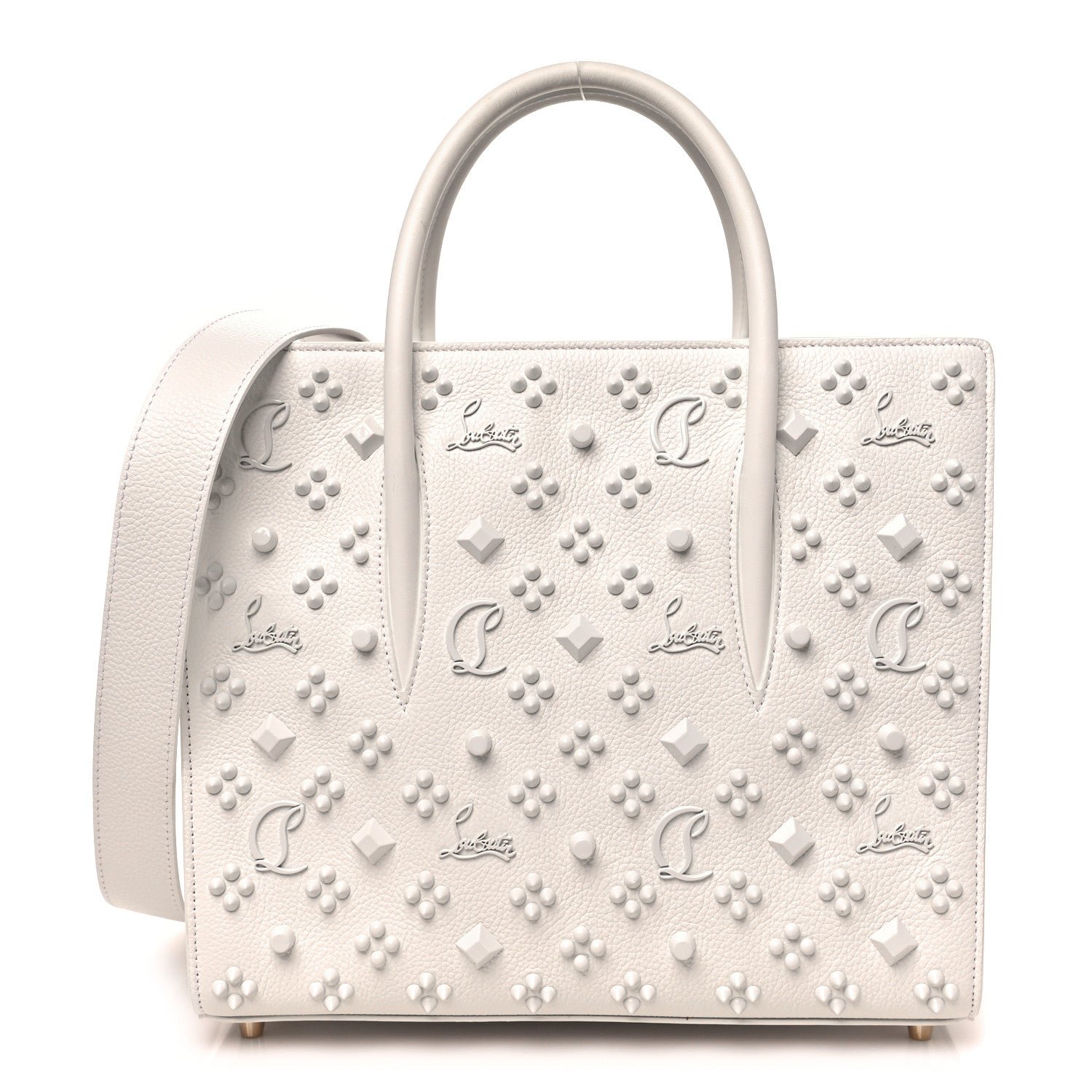 Christian Louboutin Christian Louboutin Calfskin Spikes Loubinthesky Medium Paloma Bianco