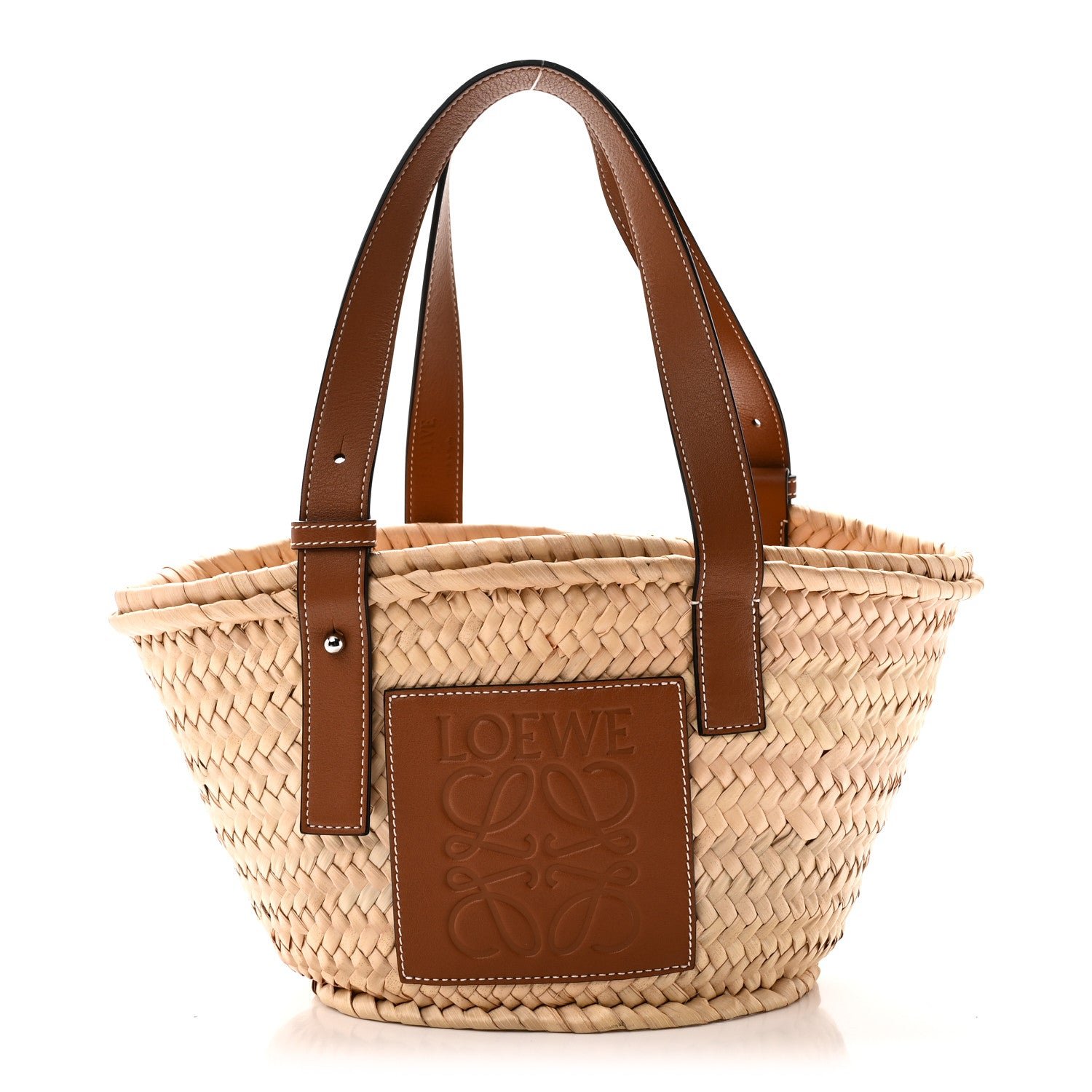 Loewe Raffia Small Basket Tote Bag Natural Tan