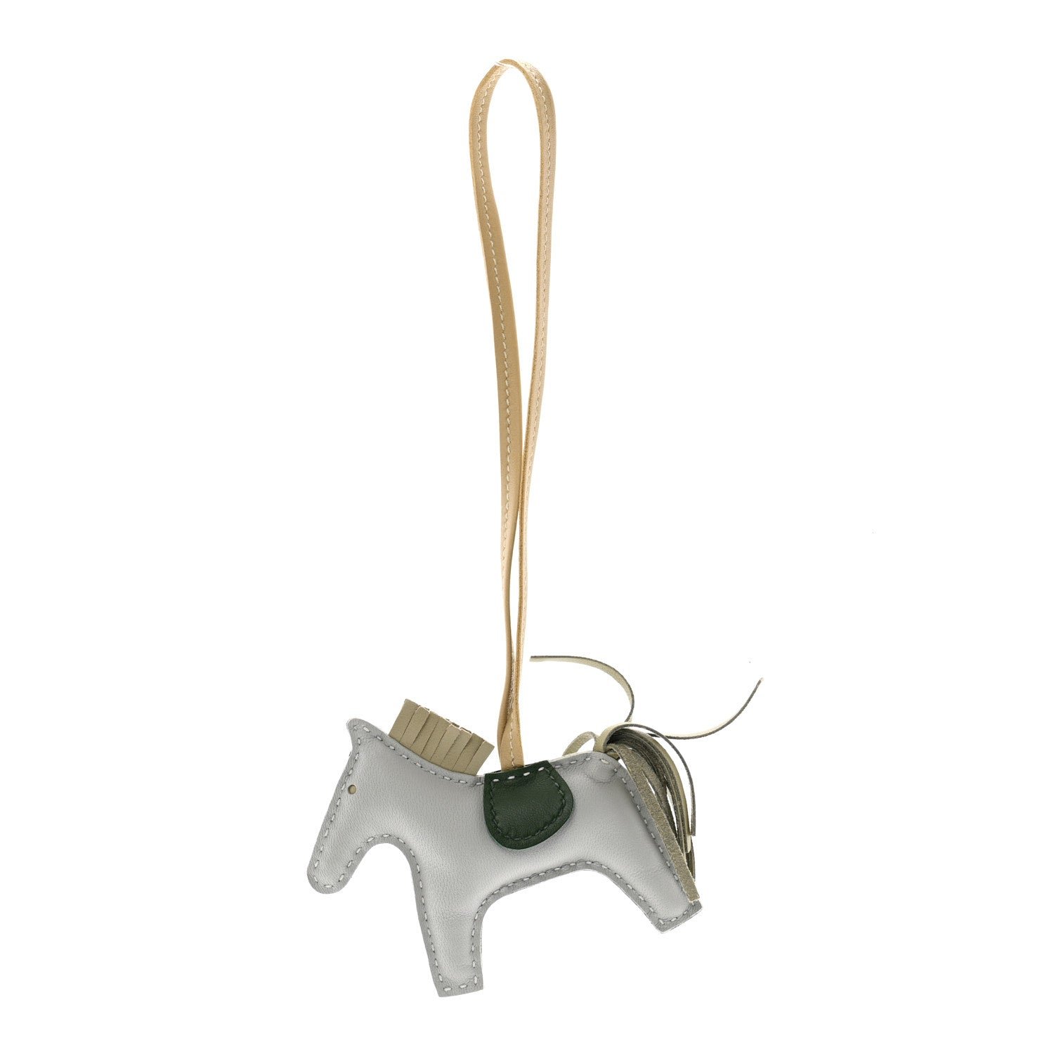 Hermes Milo Lambskin Grigri Rodeo Horse Bag Charm PM Bleu Glacier Sauge Vert Anglais Trench